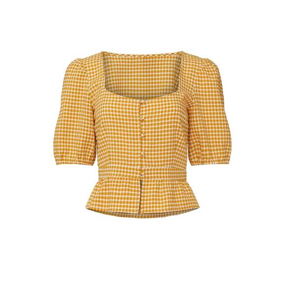 BB DAKOTA gingham top in yellow - Picture 5 of 5